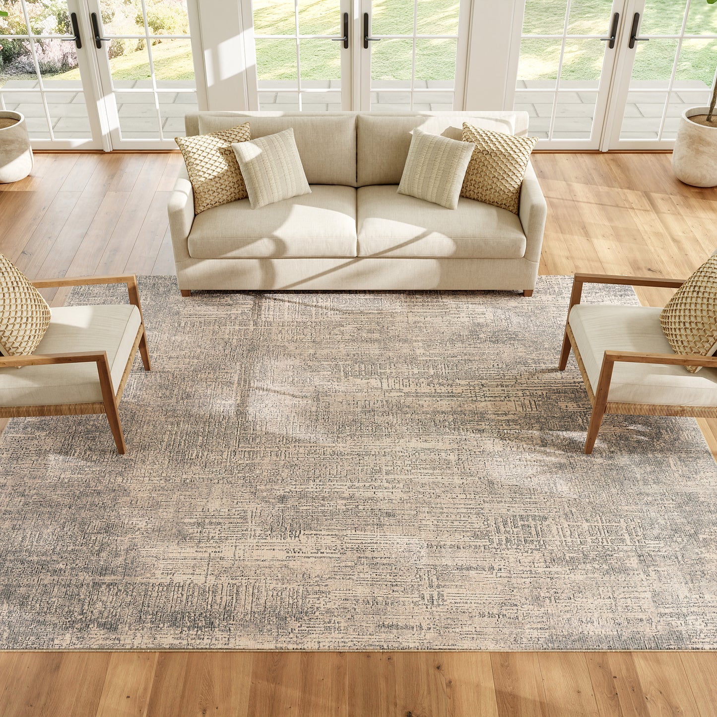 Nourison Home Botanical Washables  Taupe  Contemporary