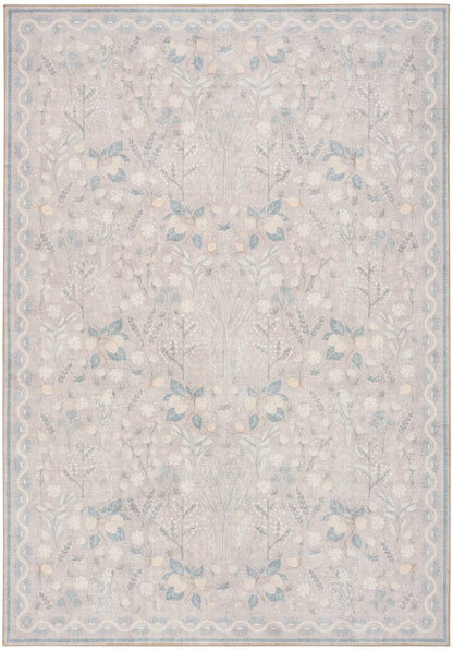Nourison Home Botanical Washables BOT04 Grey Multicolor Contemporary Machine Woven Rug