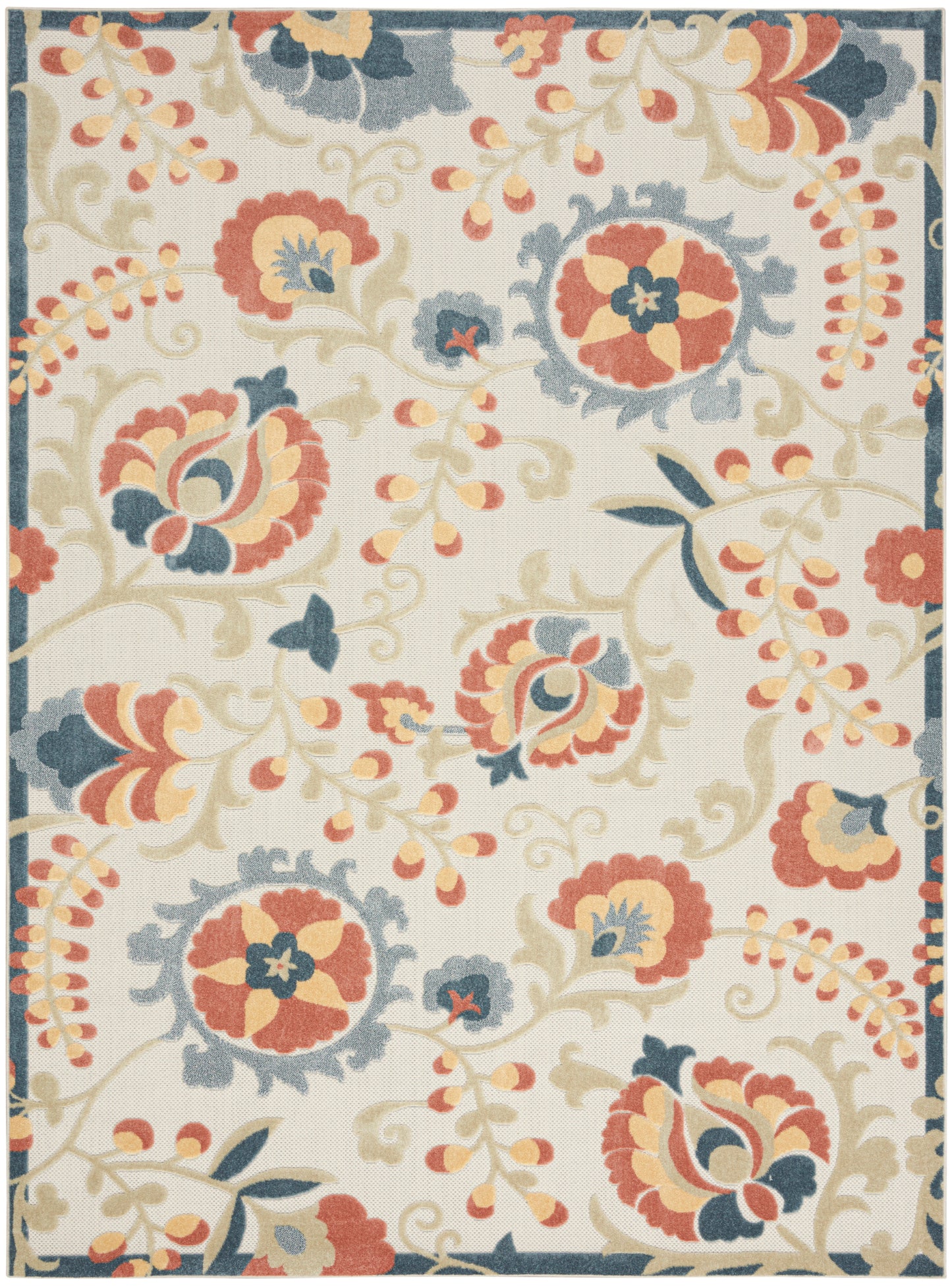 Nourison Home Aloha ALH17 Grey Multicolor Contemporary Power-loomed Rugs