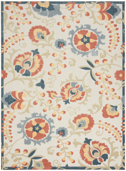 Nourison Home Aloha ALH17 Grey Multicolor Contemporary Power-loomed Rugs