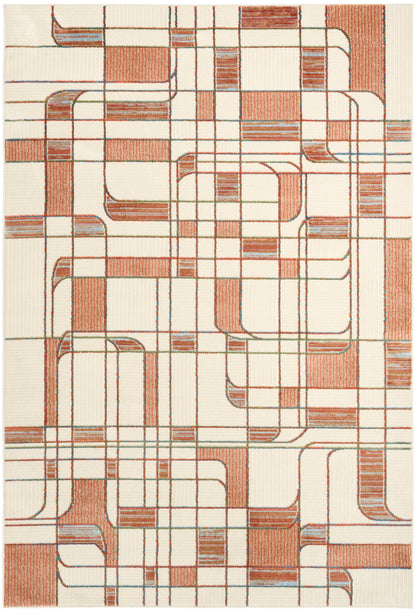 Nourison Home Nordic NRC17 Ivory Rust Contemporary Power-loomed Rug