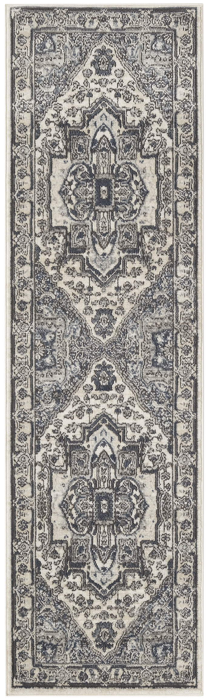 Nourison Home Quarry QUA18 Ivory Navy Traditional Power-loomed Rugs