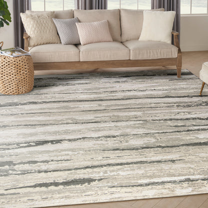 Nourison Home Sustainable Trends  Ivory Multicolor  Contemporary