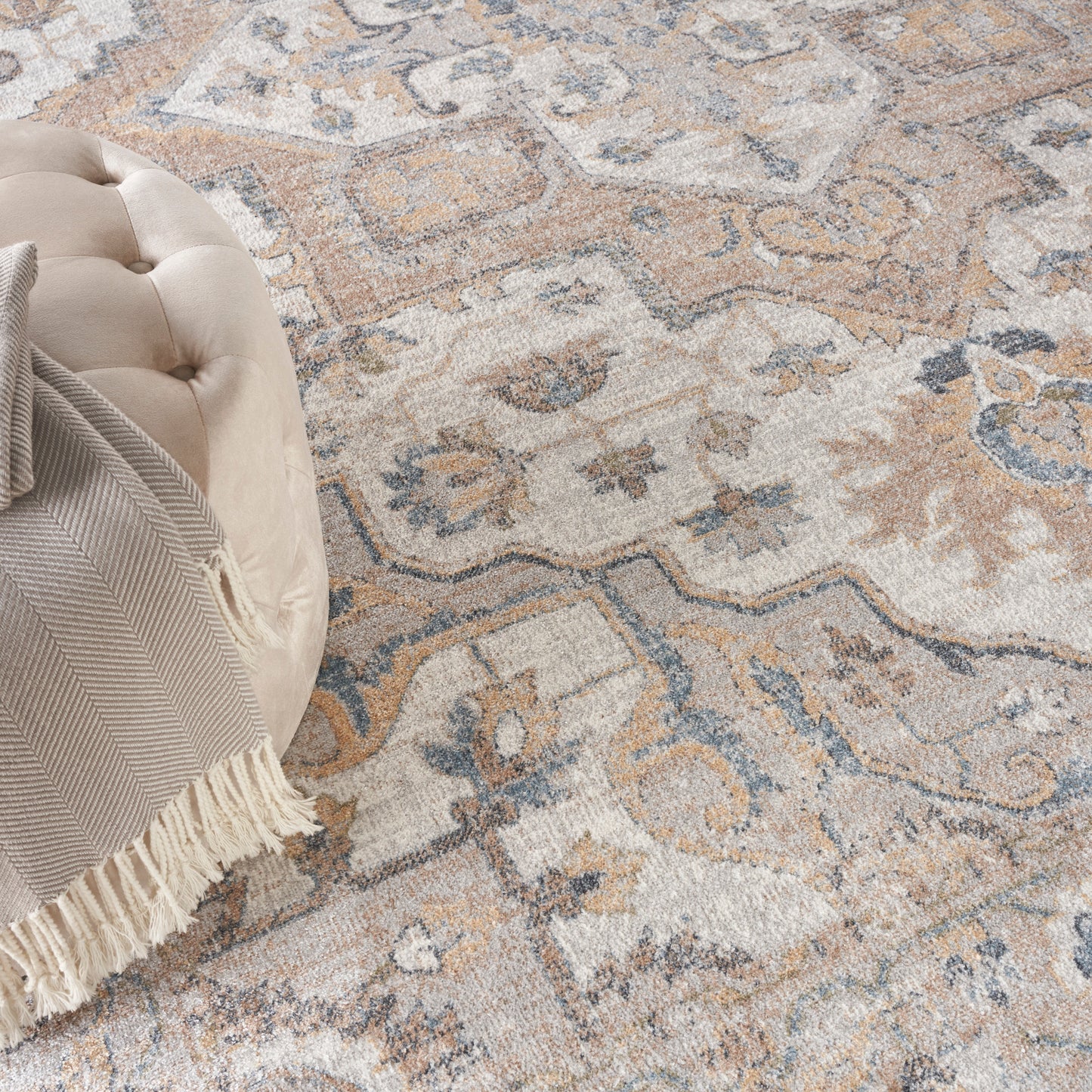 Nourison Home Astra Machine Washable  Silver Grey  Traditional