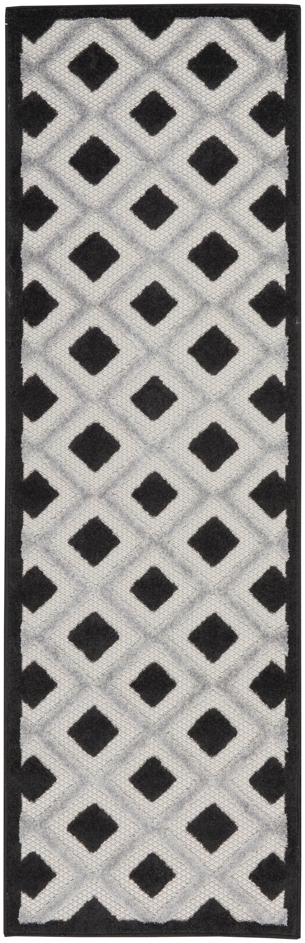 Nourison Home Aloha ALH26 Black White Contemporary Power-loomed Rugs