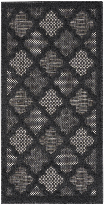 Nourison Home Easy Care NES01 Charcoal Black Contemporary Flat Weave Rug