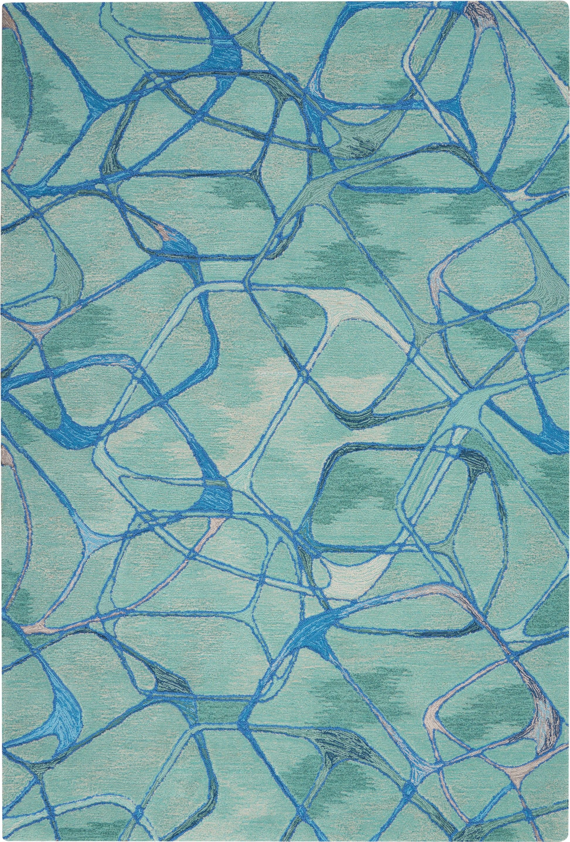 Nourison Home Symmetry  Aqua Blue  Contemporary