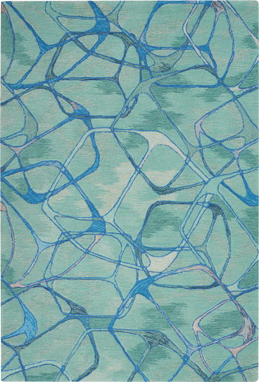 Nourison Home Symmetry  Aqua Blue  Contemporary