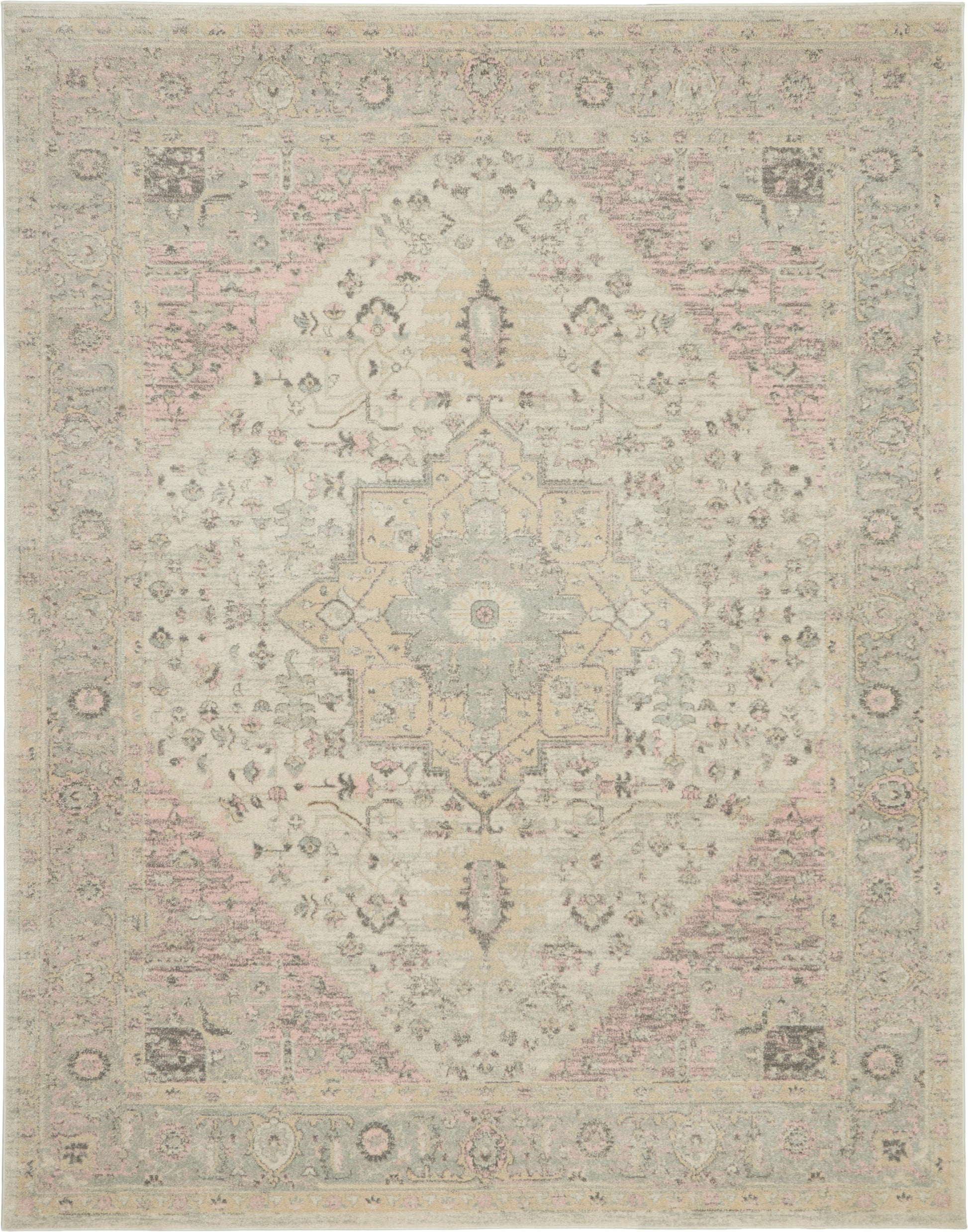 Nourison Home Tranquil  Ivory Pink  Transitional