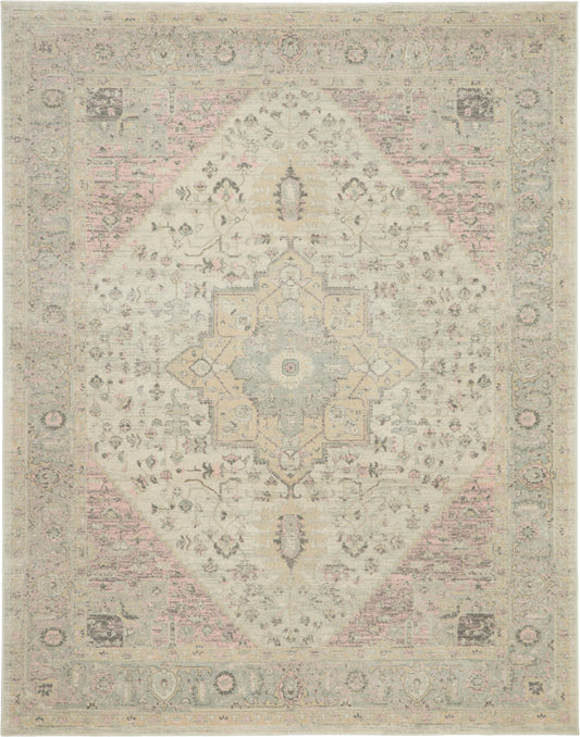 Nourison Home Tranquil  Ivory Pink  Transitional
