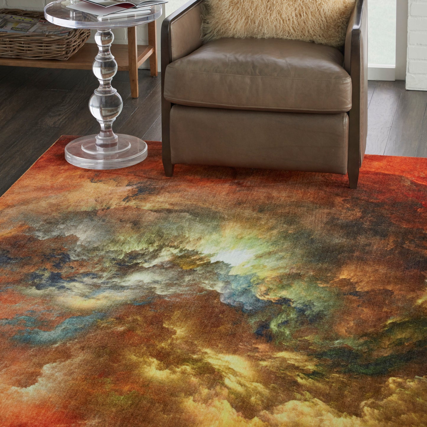 Nourison Home Le Reve  Red Multicolor  Contemporary