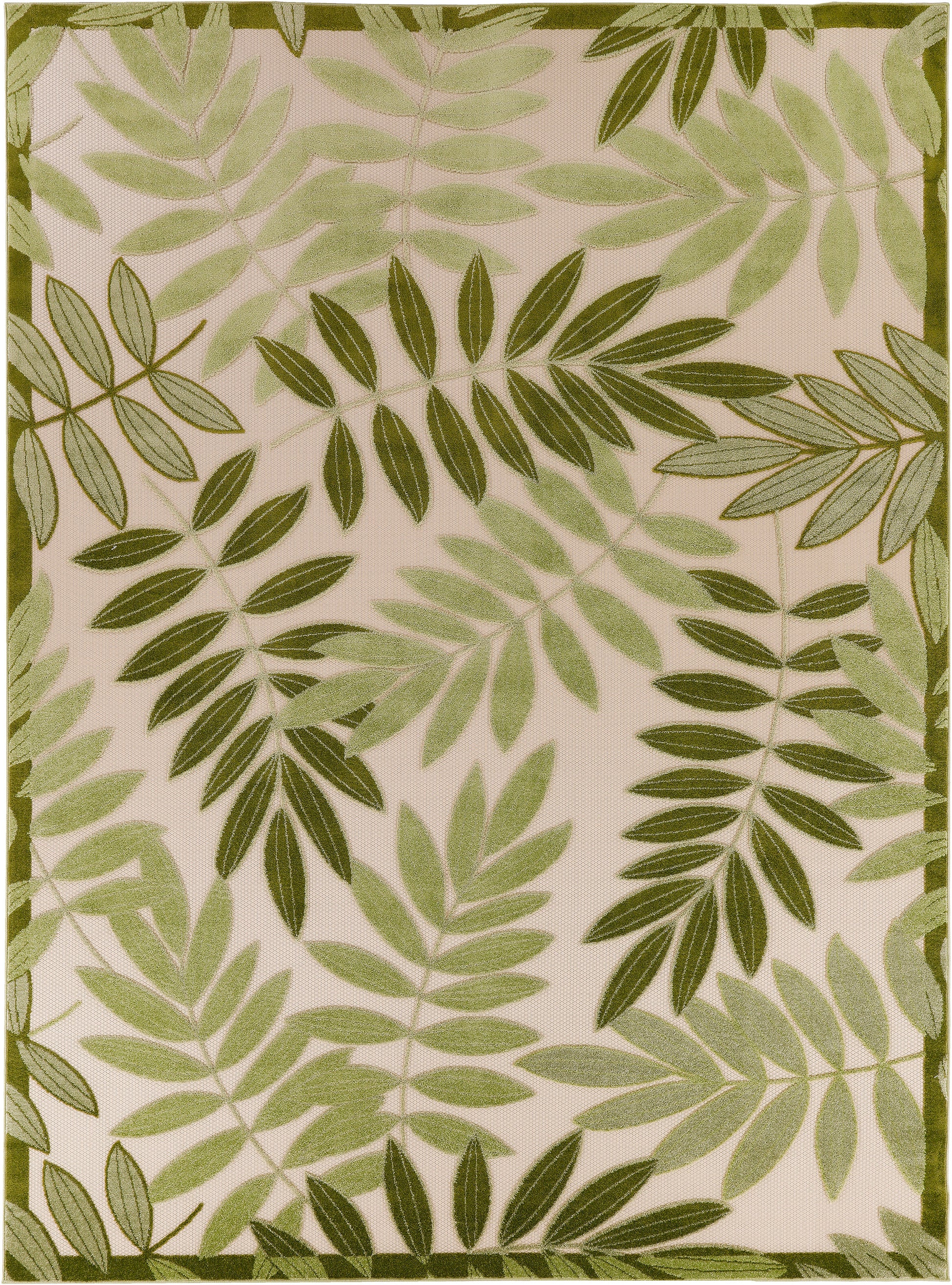Nourison Home Aloha  Ivory Green  Contemporary