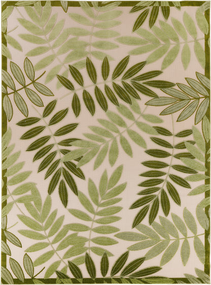 Nourison Home Aloha  Ivory Green  Contemporary