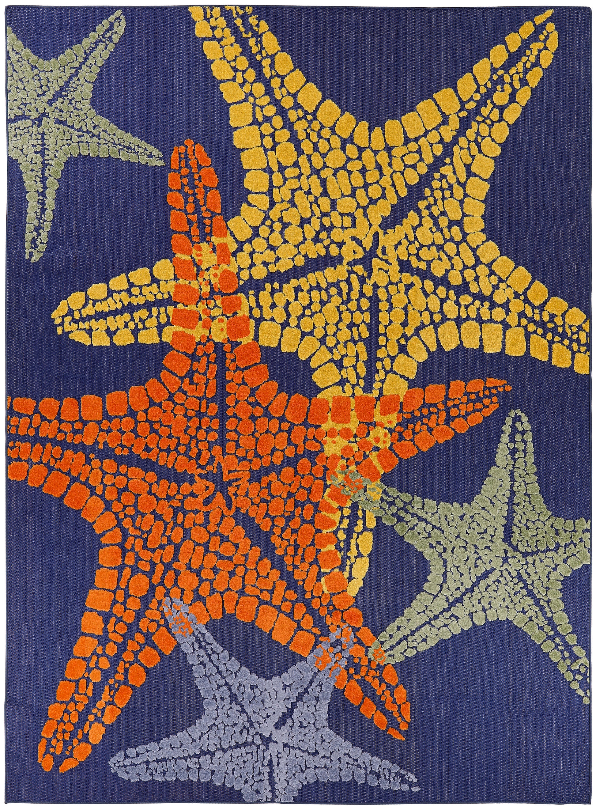 Nourison Home Aloha  Blue Multicolor  Contemporary