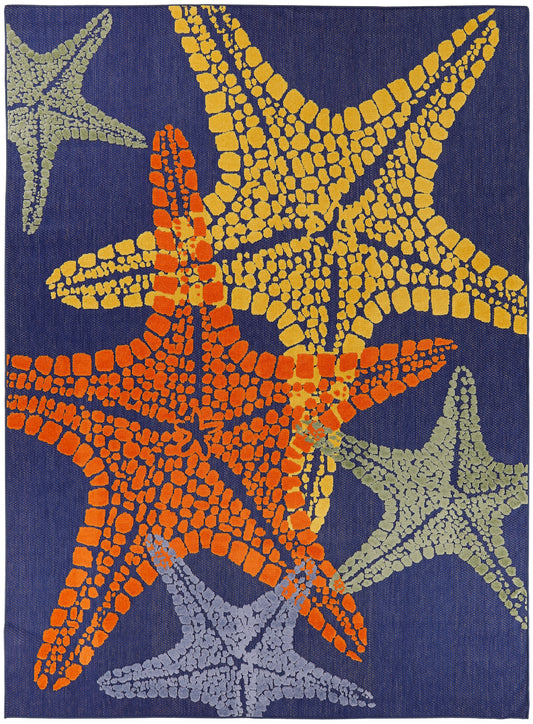 Nourison Home Aloha  Blue Multicolor  Contemporary