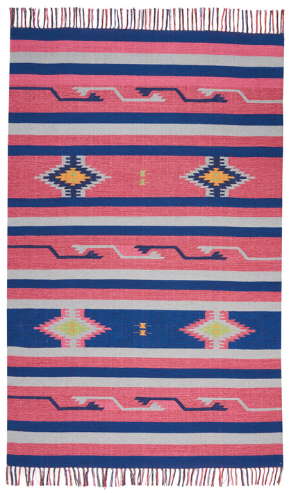 Nourison Home Baja BAJ01 Pink Blue Transitional Woven Rug