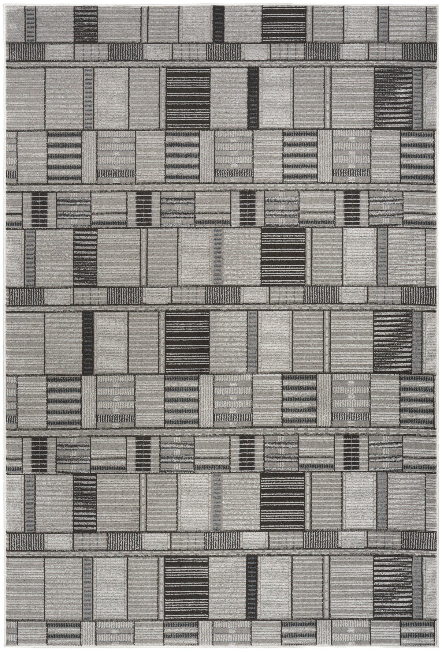 Nourison Home Nordic NRC04 Black Grey Contemporary Power-loomed Rug