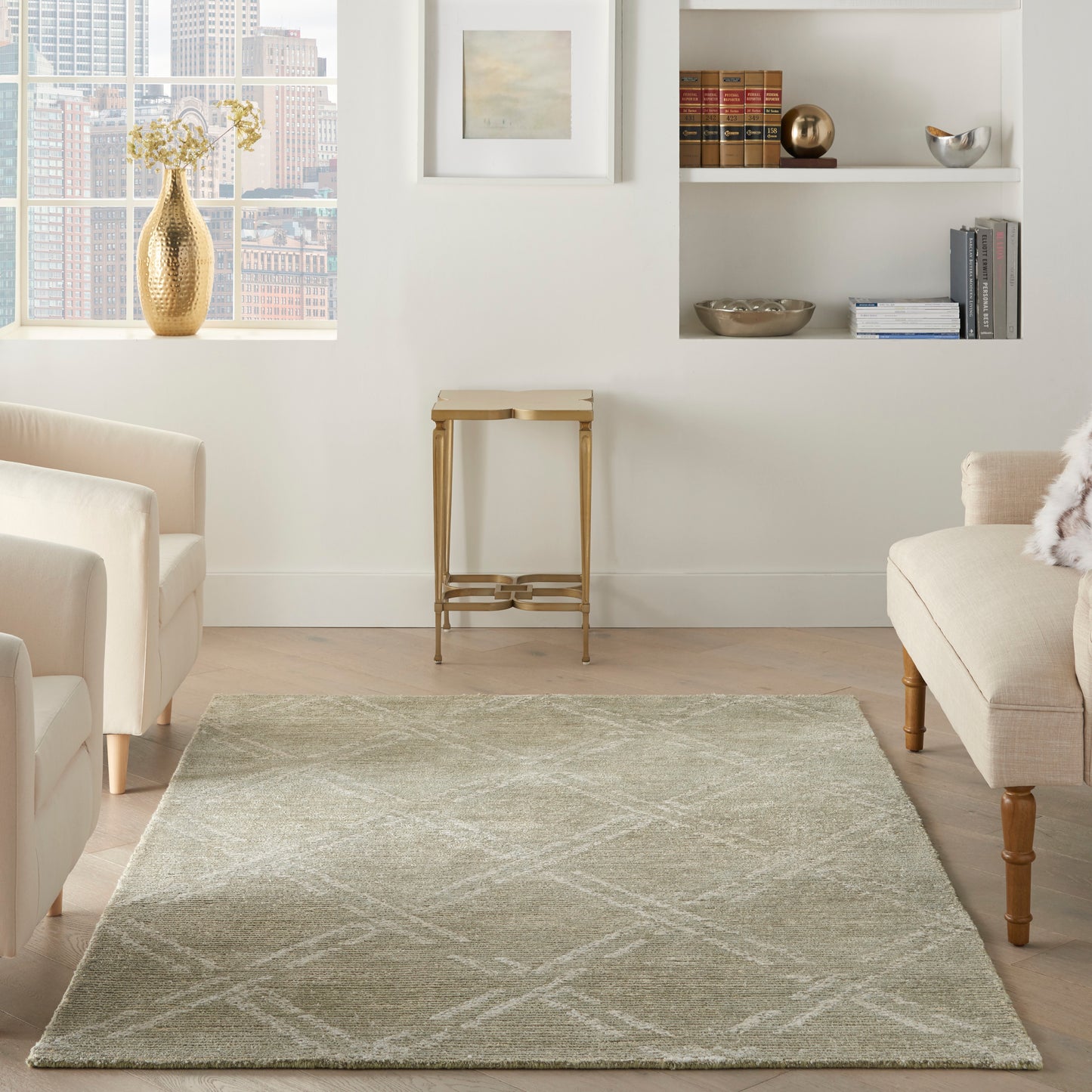 Nourison Home Venosa  Green Ivory  Contemporary