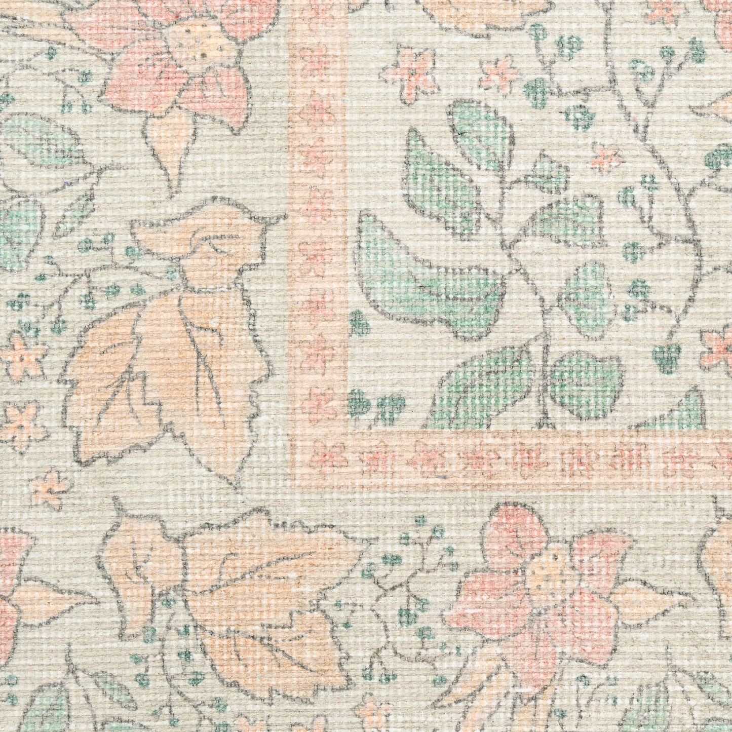 Nourison Home Botanical Washables  Green Multicolor  Contemporary