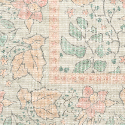 Nourison Home Botanical Washables  Green Multicolor  Contemporary