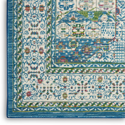 Nourison Home Ankara Global  Ivory Light Blue  Transitional