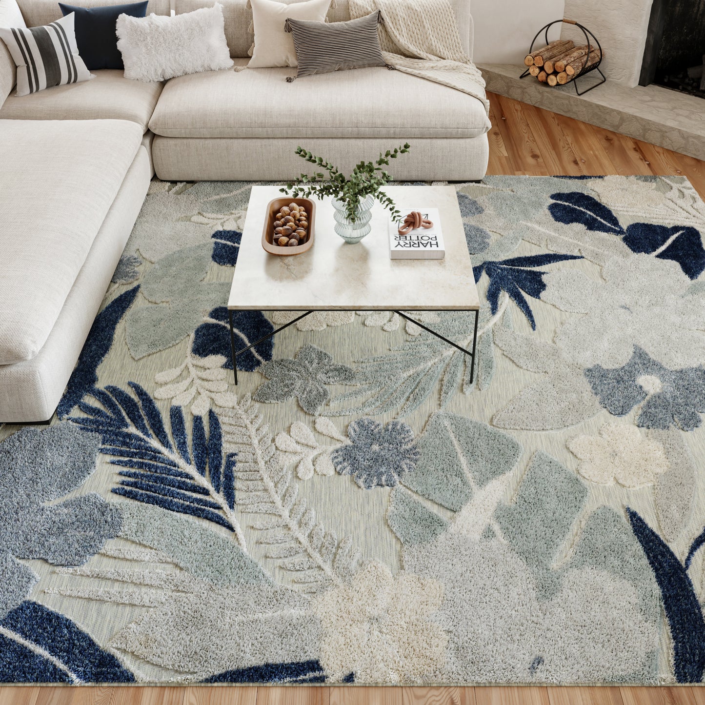 Nourison Home Suncoast  Grey Navy  Contemporary