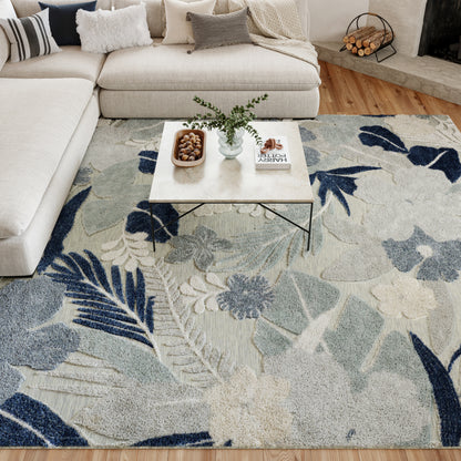 Nourison Home Suncoast  Grey Navy  Contemporary