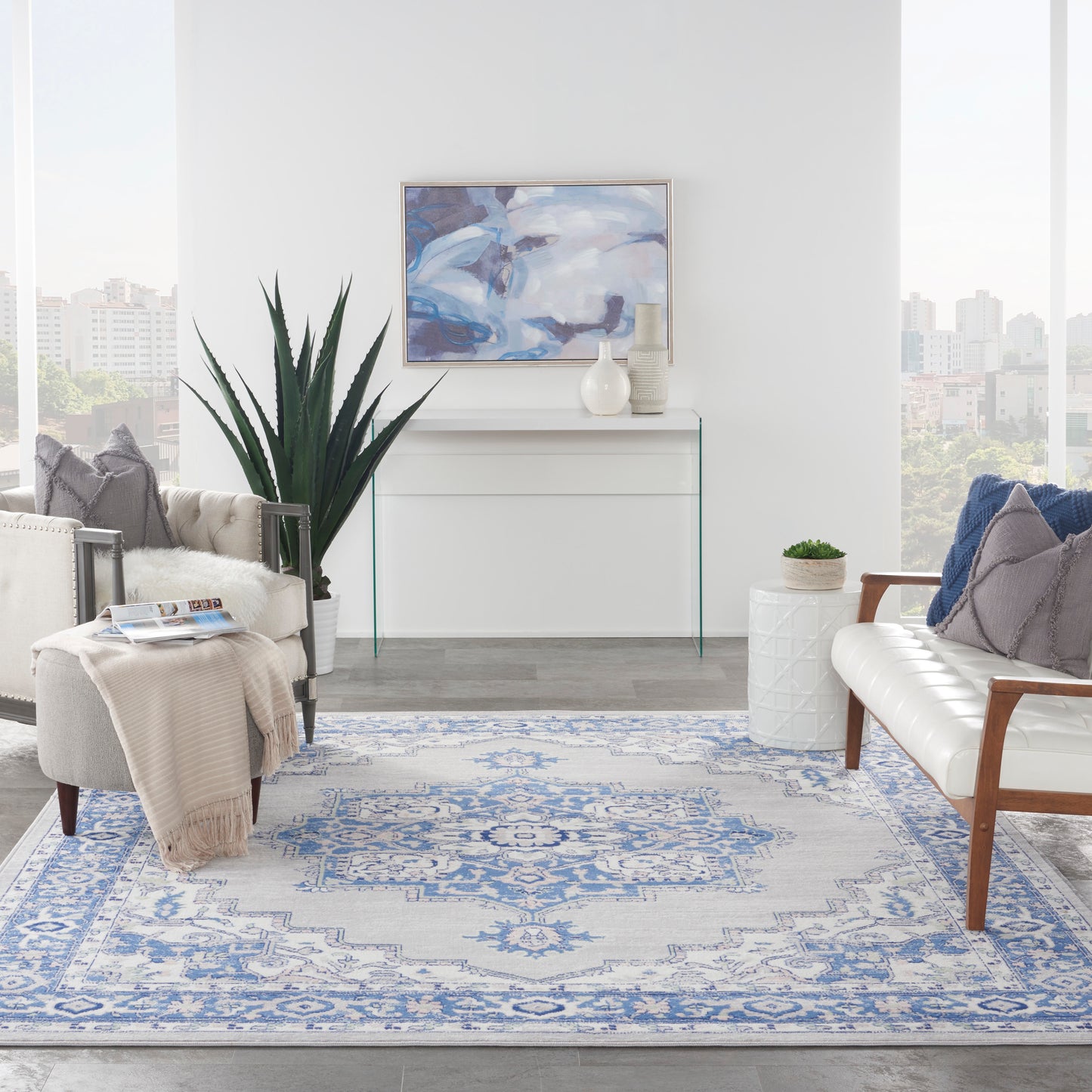 Nourison Home Whimsicle  Grey Blue  Transitional