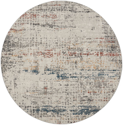 Nourison Home Rustic Textures RUS14 Light Grey Multi Contemporary Power-loomed Rugs