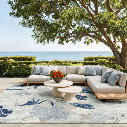 Nourison Home Suncoast  Grey Navy  Contemporary
