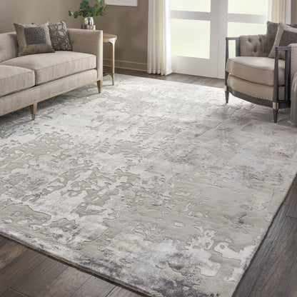 Nourison Home Prismatic  Silver Grey  Contemporary