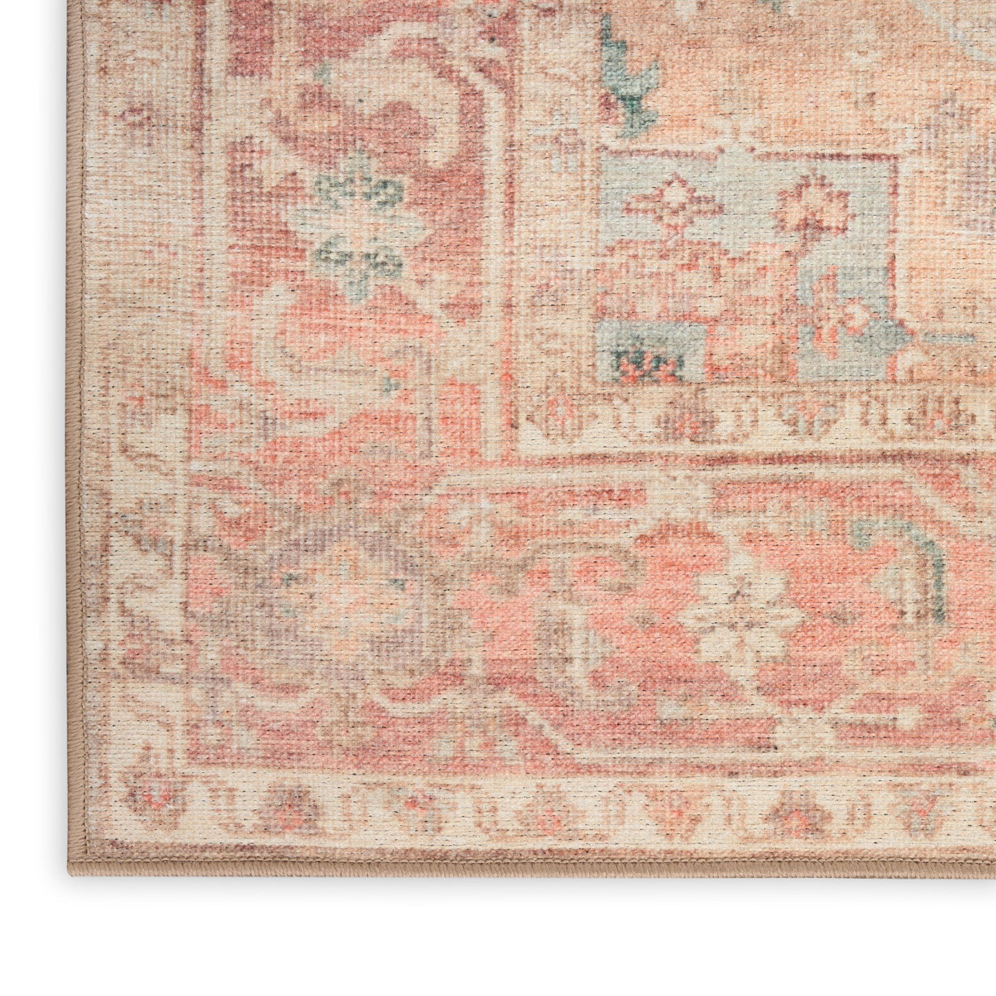 Nourison Home Vintage Washables  Coral Taupe  Traditional