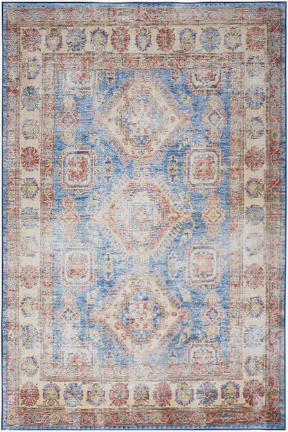 Nourison Home Fulton FUL08 Blue Ivory Traditional Power-loomed Rug