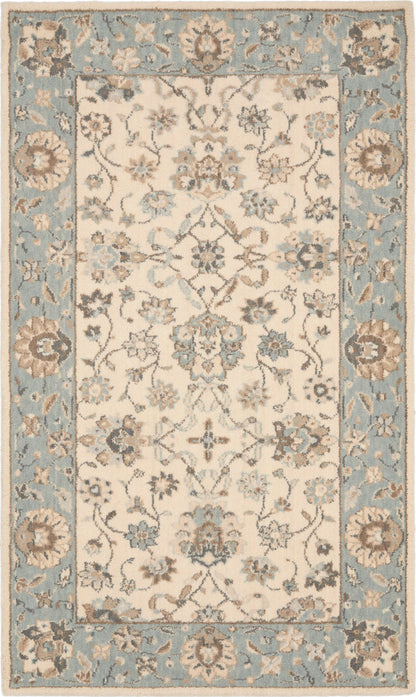 Nourison Home Living Treasures LI16 Ivory Aqua Traditional Loom-woven Rug
