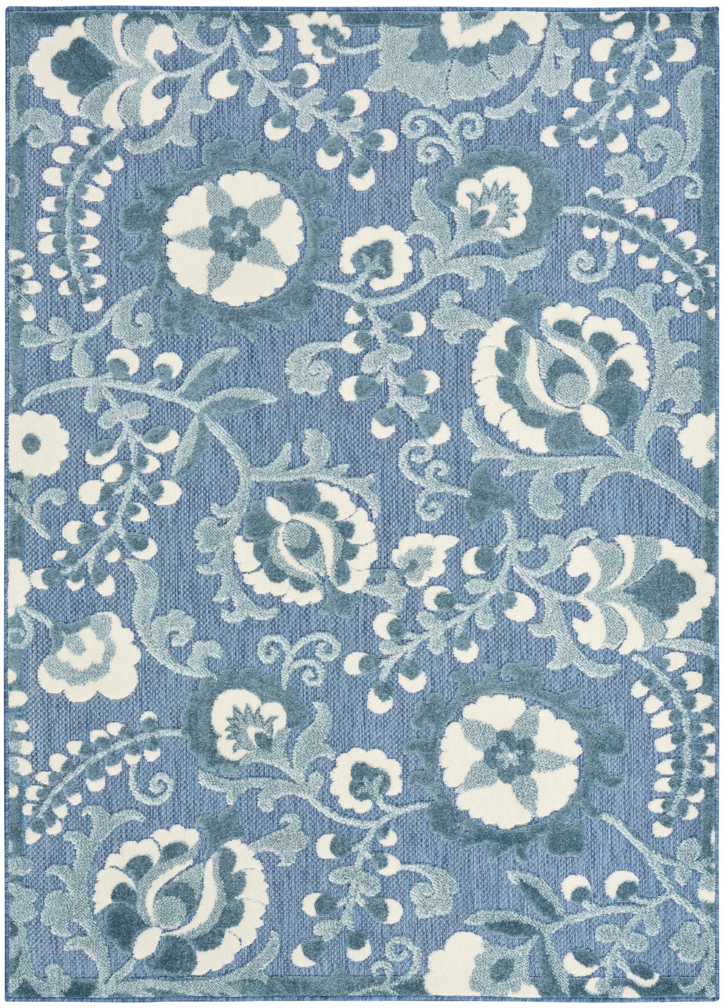 Nourison Home Aloha ALH17 Blue Contemporary Power-loomed Rugs