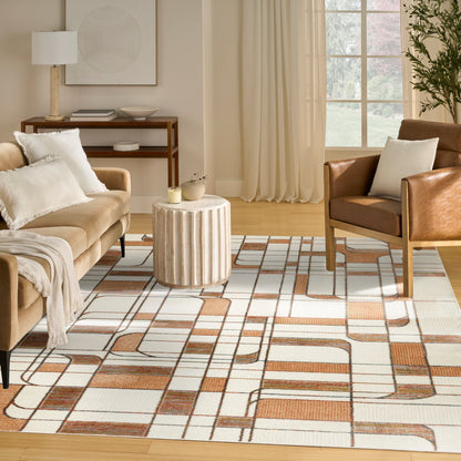 Nourison Home Nordic  Ivory Rust  Contemporary