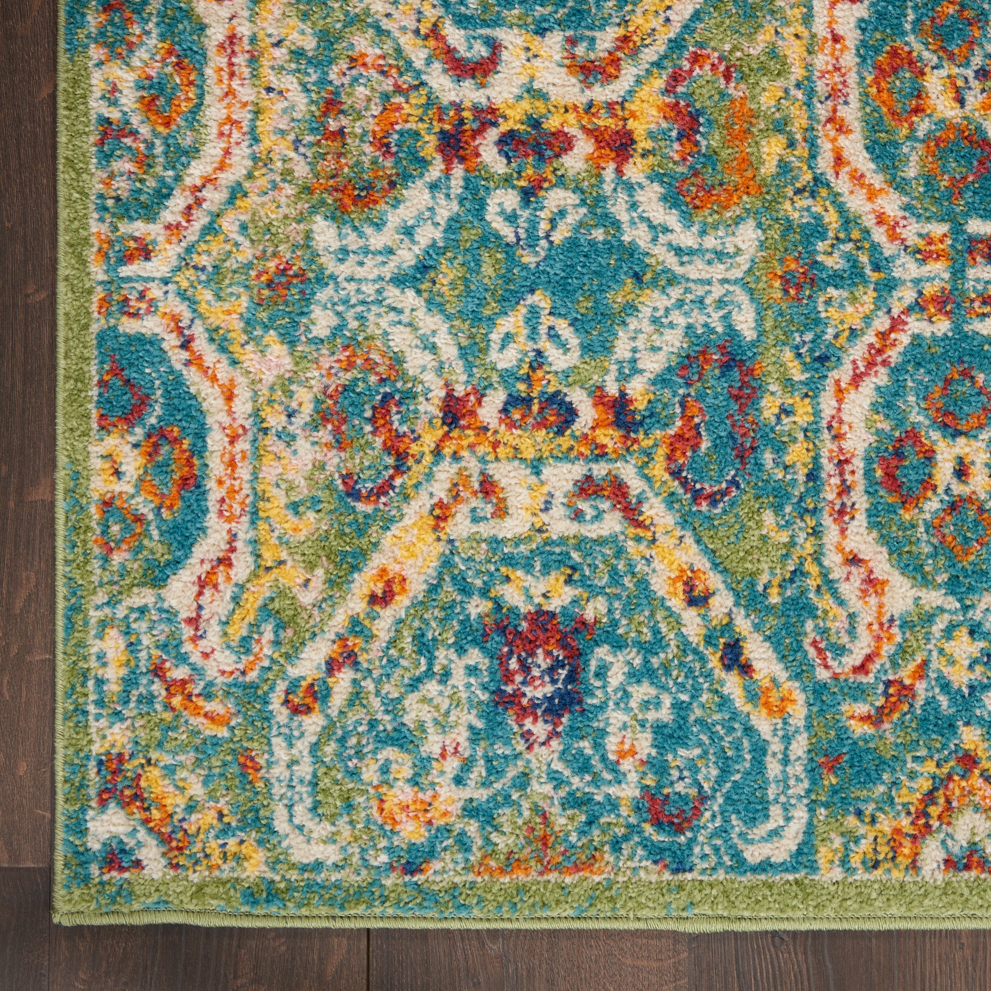 Nourison Home Allur  Turquoise Multicolor  Transitional