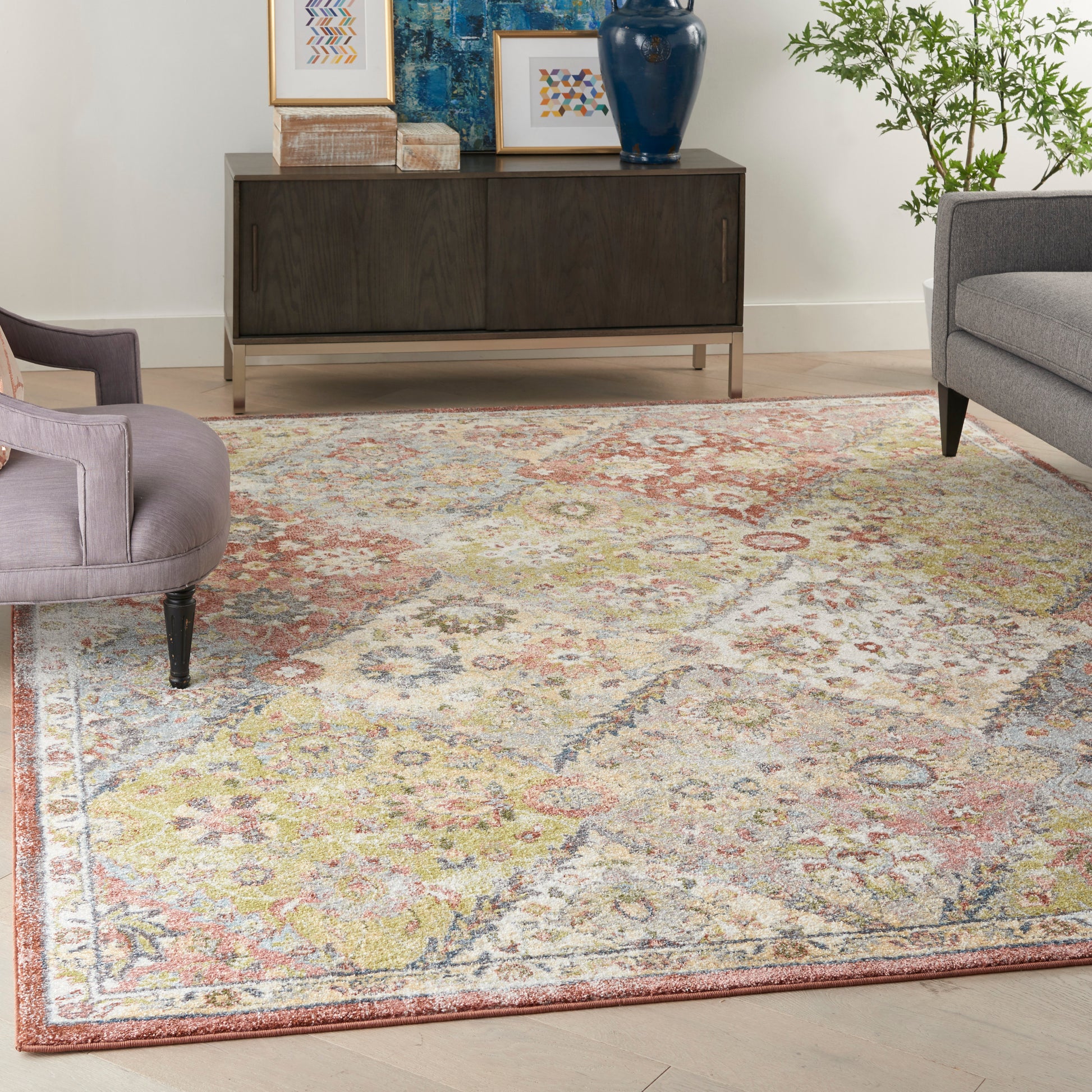 Nourison Home Soraya  Terracotta Multicolor  Transitional