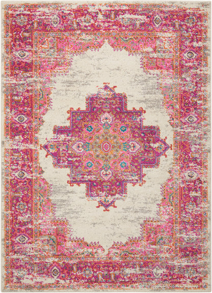 Nourison Home Passion PSN03 Ivory Fuchsia Transitional Power-loomed Rugs