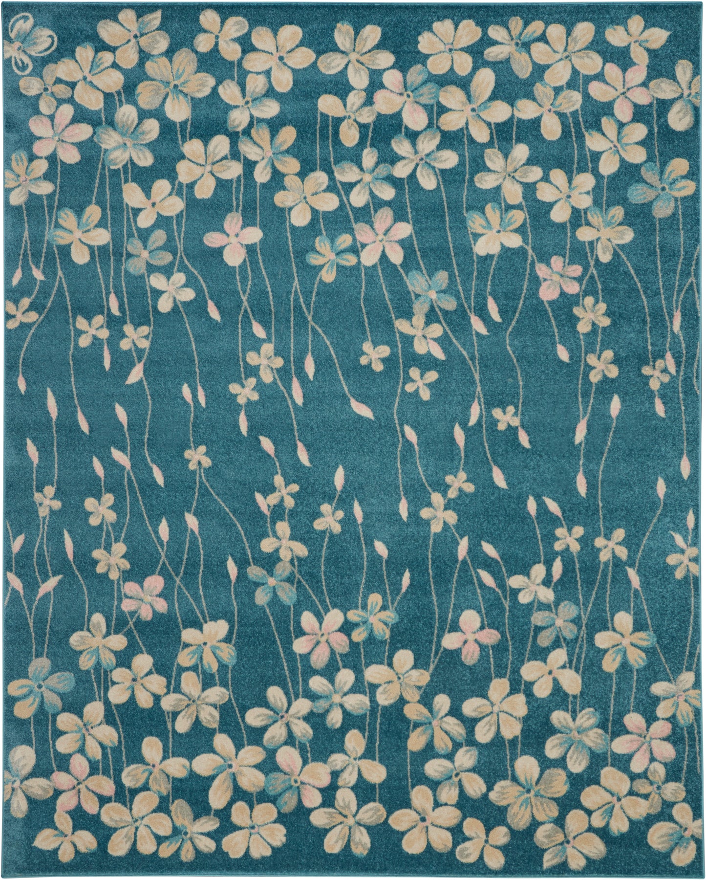 Nourison Home Tranquil TRA04 Turquoise Contemporary Power-loomed Rug
