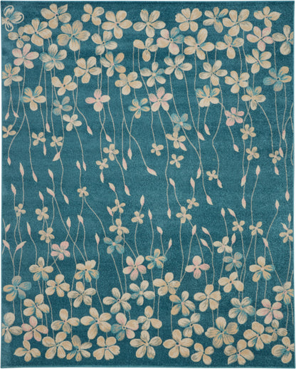 Nourison Home Tranquil TRA04 Turquoise Contemporary Power-loomed Rug