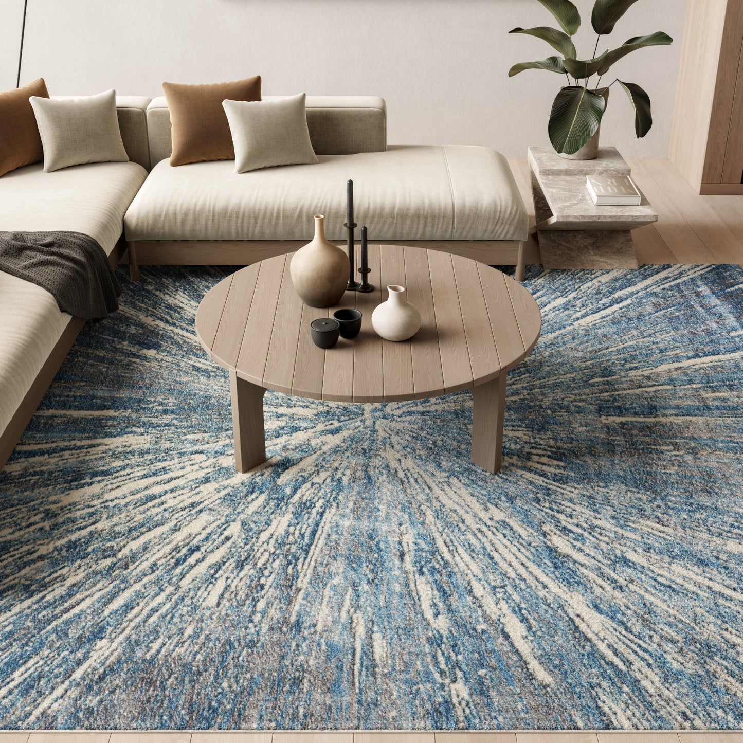 Nourison Home Ambiance  Blue Silver  Contemporary