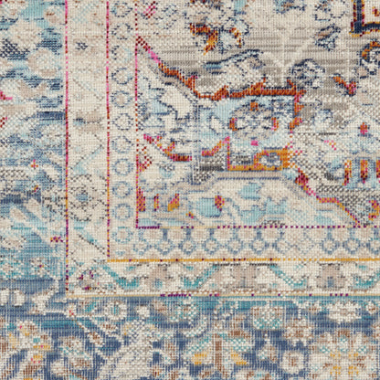 Nourison Home Vintage Kashan  Ivory Blue  Traditional