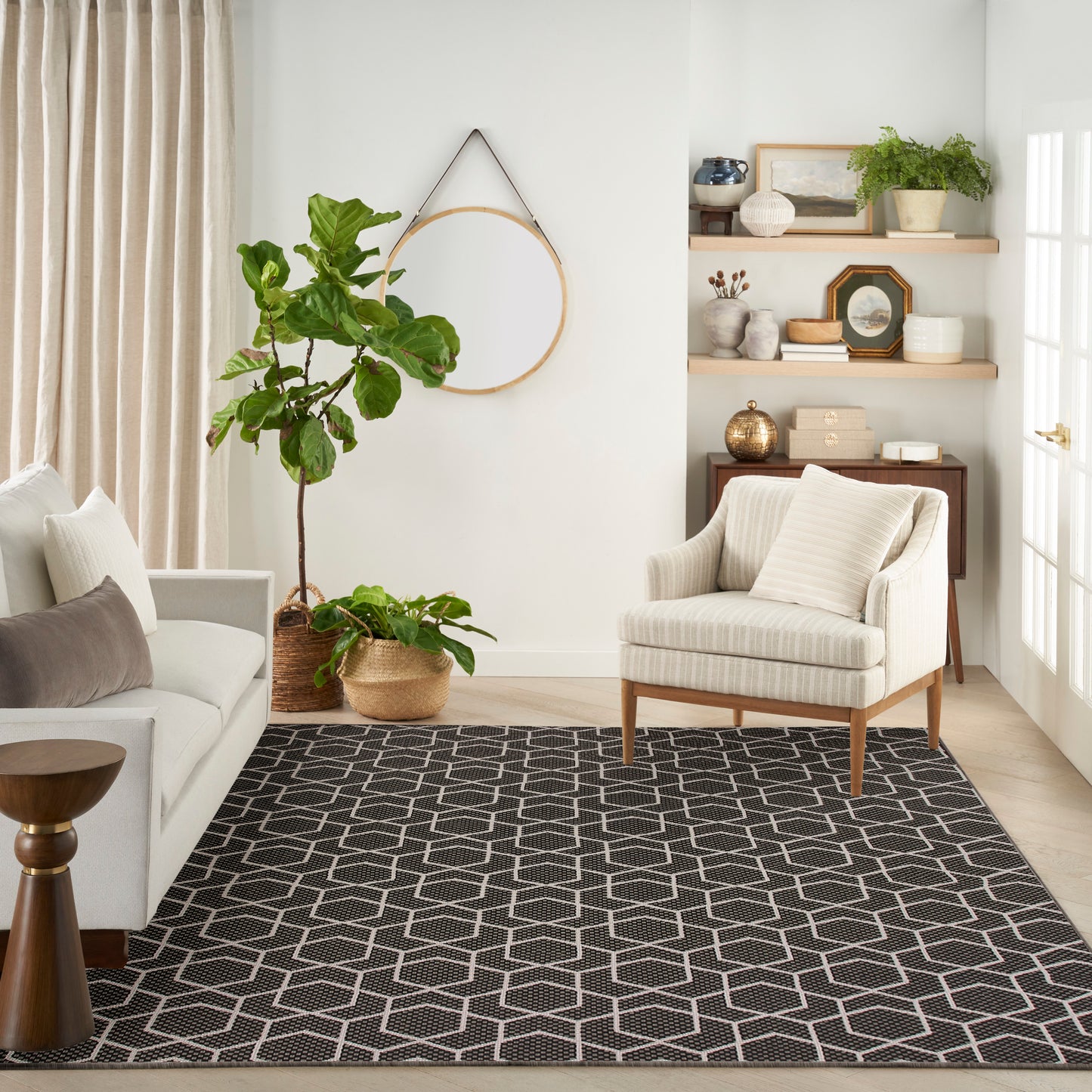 Nourison Home Horizon Indoor/Outdoor  Black  Contemporary