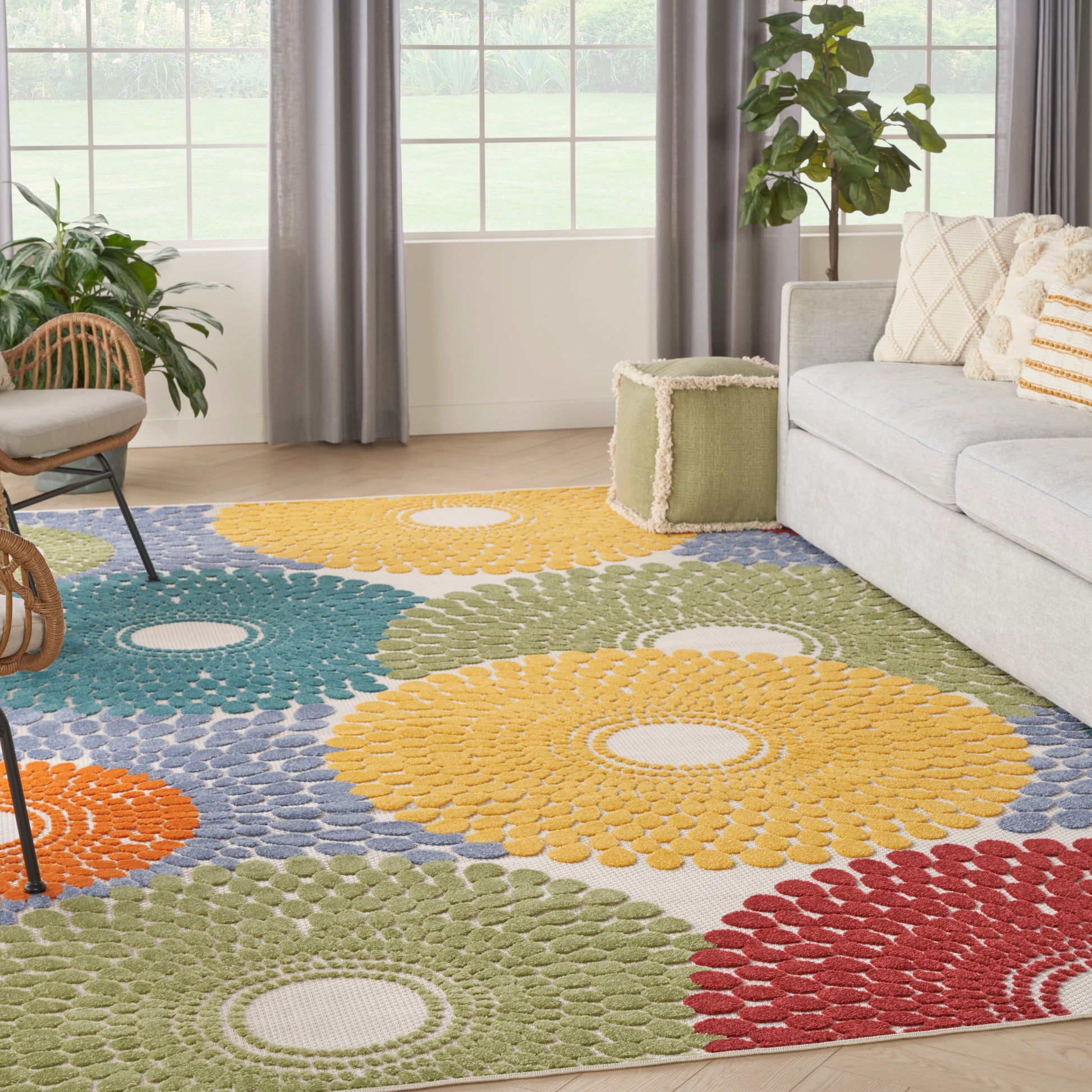 Nourison Home Aloha  Multicolor  Contemporary
