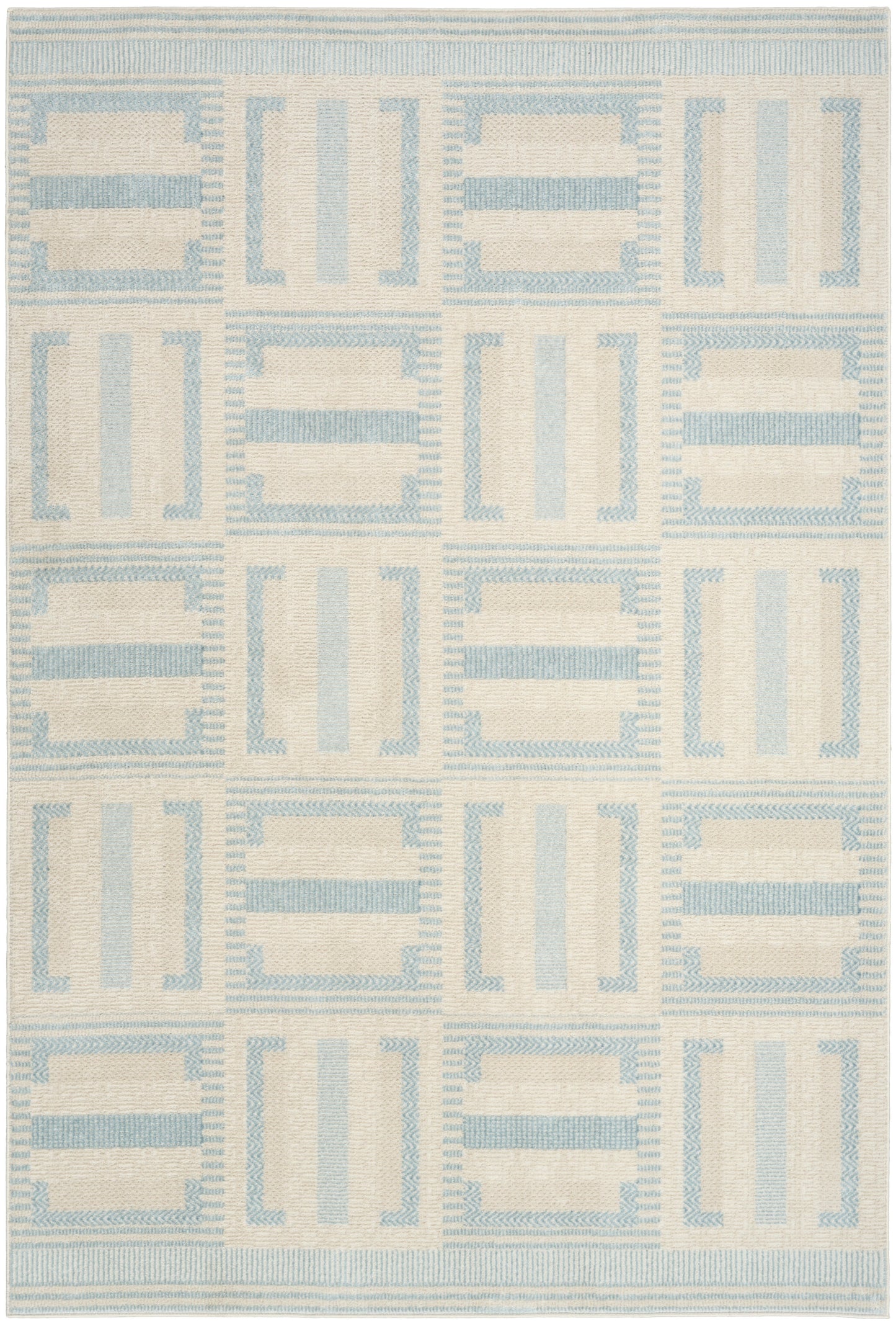 Nourison Home Nordic NRC11 Ivory Blue Contemporary Power-loomed Rug