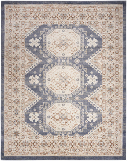Nourison Home Serenity Home SRH01 Ivory Blue Traditional Loom-woven Rug
