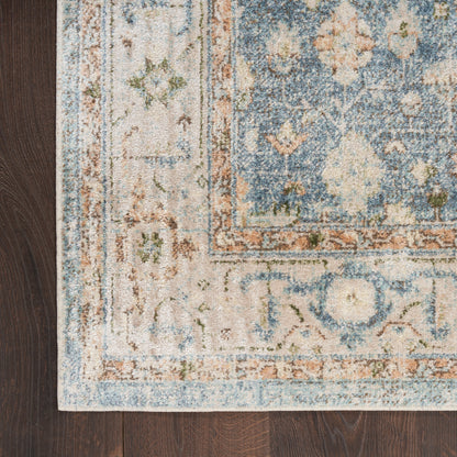Nourison Home Astra Machine Washable  Silver Blue  Traditional