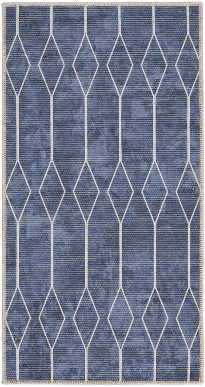 Nourison Home New Concept Washables SR107 Navy Contemporary Machine Woven Rug