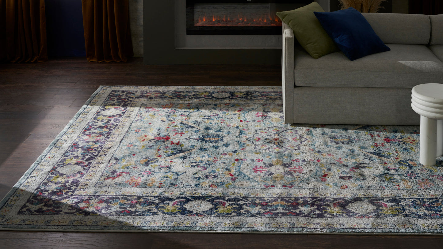 Nourison Home Ankara Global  Teal Multicolor  Traditional